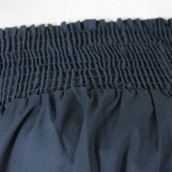 New Navy Blue Off Shoulder Cotton Top Bow XS S M L - Picture 4 of 6